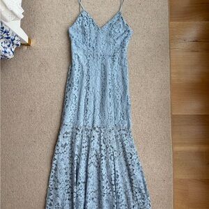 NBD Sky Blue Lace Maxi Dress